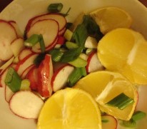 garnishes for posole stew are lemon, radish, green onion